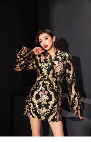 Jacquard dress Cheongsam blazer - Yandan_Hanfu