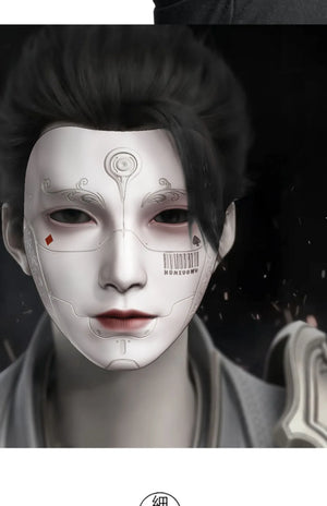 Cyberpunk mask full face antique technology sense cos male - Yandan_Hanfu