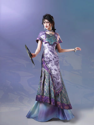 Qingyun Zishang – Ethnic-Inspired Summer Long Skirt with Horse-Face Elements & A-Line Silhouette - Yandan_Hanfu