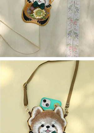 Embroidered Little Bear Hanfu Bag – New Chinese Style Crossbody Purse for Women - Yandan_Hanfu