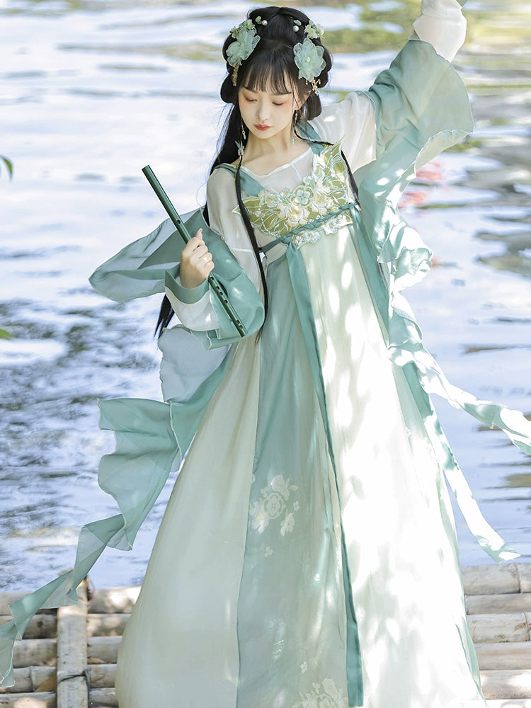 Discover green Traditional hanfu for women with elegant hanfu sleeves, intricate hanfu patterns, and layered designs. Perfect for princess hanfu dress, fairy hanfu dress, sexy hanfu, or hanfu cosplay. Pair with a hanfu skirt, hanfu coat, or dark green hanfu jacket. For men, shop modern hanfu male robes inspired by Tang Dynasty hanfu. Visit our hanfu shop for the best hanfu for sale.