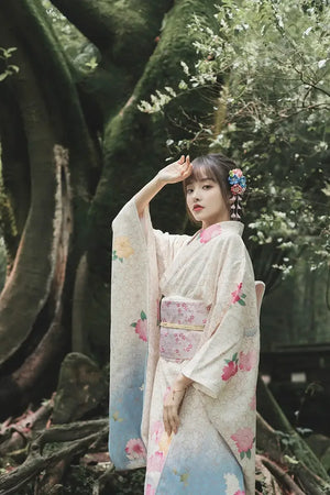 White Japanese kimono retro small sleeve modified kimono - Yandan_Hanfu