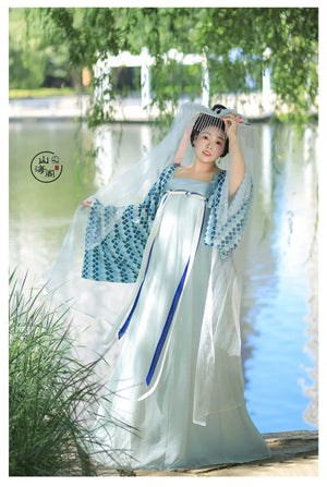 Bicheng – Plus Size Tang-Style Hanfu | Famen Temple Inspired Qi-Xiong Set for Autumn - Yandan_Hanfu