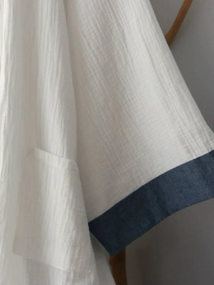 Chinese style white Hanfu robe homewear pajamas pajamas pure cotton - Yandan_Hanfu