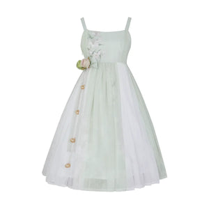 Chinese style green lolita hanfu wind lily sweet girl han element green dress - Yandan_Hanfu