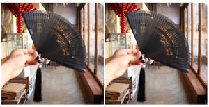 Folding fan female dance fan Hanfu Chinese style full bamboo fan - Yandan_Hanfu
