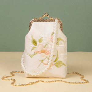 Handmade embroidered pearl celebrity cheongsam banquet bag - Yandan_Hanfu