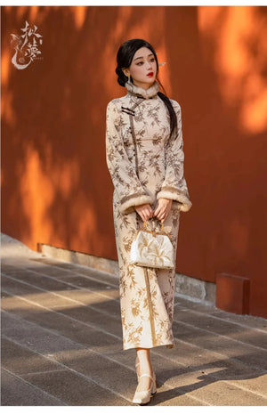 Cheongsam Mao autumn and winter daily Hanfu - Yandan_Hanfu