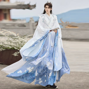 Pine & Crane – Unisex Modern Hanfu Cape | Elegant Ming-Style Cross-Collar Cloak for Spring & Autumn - Yandan_Hanfu