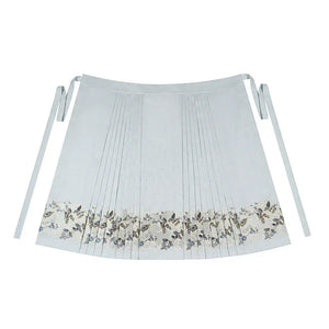 “Snowlit Clouds” – Winter Ming-Style Hanfu Set | Fur-Lined Cross-Front Jacket & Ma Mian Skirt - Yandan_Hanfu