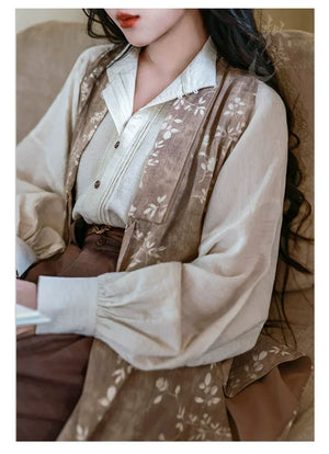 “Seventy-Two Haze” – New Chinese Blouse & High-Waisted Trousers | South-of-France Holiday Edition - Yandan_Hanfu