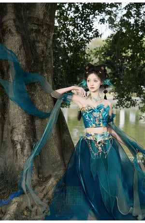 Blue Hanfu women's Dress exotic style Butterfly Cosplay - Yandan_Hanfu