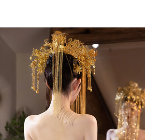 Elegant Toast Dress – Modern Chinese Gown with Exquisite Embroidery for Engagement & Gala Events - Yandan_Hanfu