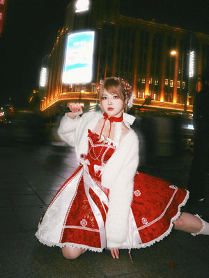 Chinese style pink lolita hanfu drunk fuchu Xiaoshan Qing Guofeng Han element dress - Yandan_Hanfu