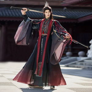 Junlin | Unisex Traditional Hanfu Set – Flowing Wide-Sleeve Xianxia-Inspired Outfit for Spring & Summer - Yandan_Hanfu