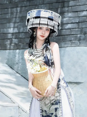 Miao tie-dye clothing female minority Hunan Guizhou Yunnan ethnic style - Yandan_Hanfu