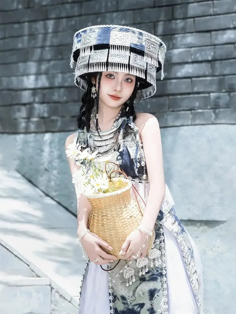 Miao tie-dye clothing female minority Hunan Guizhou Yunnan ethnic style - Yandan_Hanfu