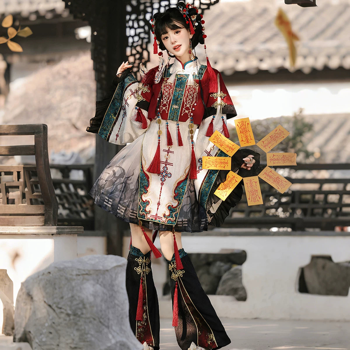 Fox Trace Secret Record National Style Fantasy Lolita New Chinese Lolita Set Summer
