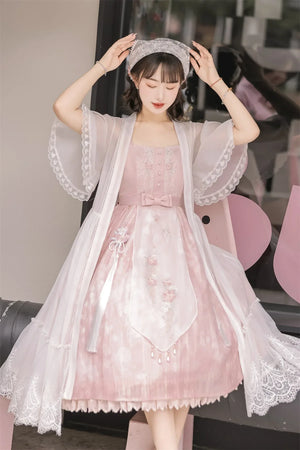 Smoke Fendai Hanfu antique lolita cute sweet Han element two-piece set - Yandan_Hanfu