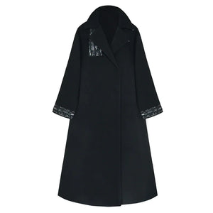 New Chinese woolen coat black woven silver men's and women's horse skirt jacket - Yandan_Hanfu