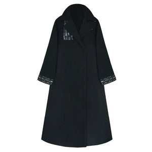 New Chinese woolen coat black woven silver men's and women's horse skirt jacket - Yandan_Hanfu