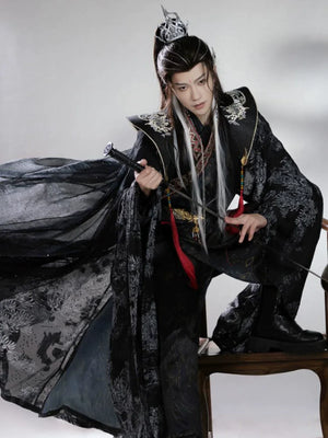 Dark Immortal Robe – Unisex Hanfu Outfit Inspired by Chinese Xianxia & Traditional Taoist Style - Yandan_Hanfu