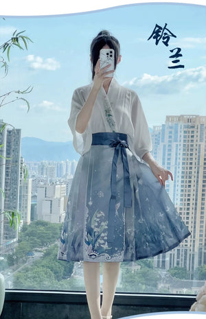 Horse Face Skirt Set 2024 New Spring and Autumn Short Hanfu Small Chinese Style Women's Clothing - Yandan_Hanfu