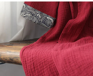 Long summer thin pure cotton Hanfu red robe for men and women - Yandan_Hanfu