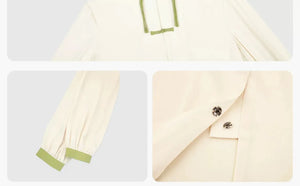 Sunshine Rose – Ming-Style Modern Hanfu Set | Embroidered Cloud-Shoulder Blouse & Floral Ma Mian Skirt - Yandan_Hanfu