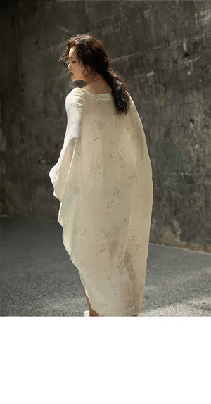 100% Ramie Modern Chinese Dress – Zen-Inspired Summer Travel Maxi with Relaxed Silhouette - Yandan_Hanfu