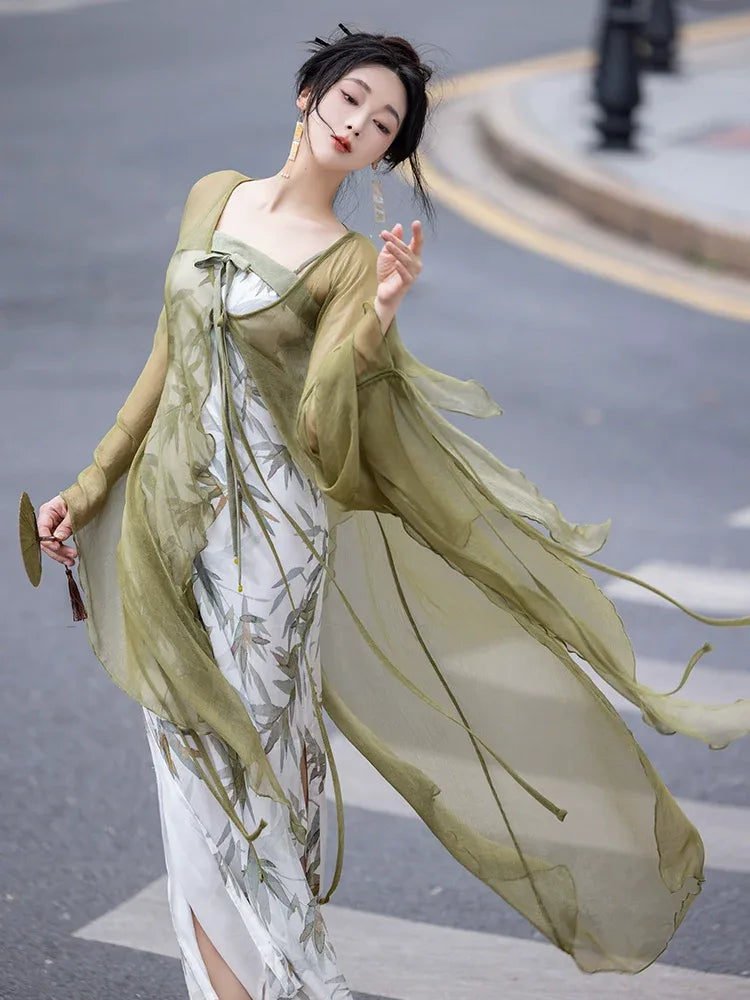 Original Commuting Super Immortal Qi Robe with Dream Wind, Bamboo Country Style, New Chinese Hanfu Dress, Spring/Summer 2024 New Edition Dress / XL Original Commuting Super Immortal Qi Robe with Dream Wind, Bamboo Country Style, New Chinese Hanfu Dress, Spring/Summer 2024 New Edition Dress / XL
