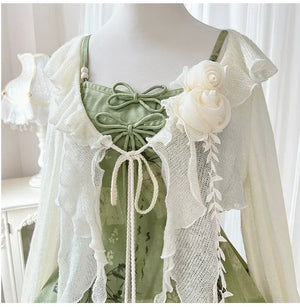 【Whisper of Bamboo】 Sweet Hanfu-Inspired Dress – Modern Chinese Style with Camisole Design - Yandan_Hanfu