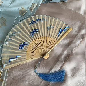 Suzhou double-sided embroidery fan antique embroidery folding fan antique fan cheongsam - Yandan_Hanfu