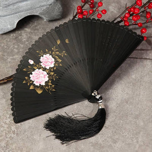 Folding fan female dance fan Hanfu Chinese style full bamboo fan - Yandan_Hanfu