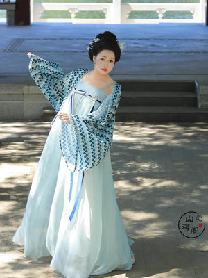 Bicheng – Plus Size Tang-Style Hanfu | Famen Temple Inspired Qi-Xiong Set for Autumn - Yandan_Hanfu