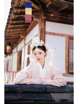 Pink Princess Hanbok Wedding Dress – Luxury Outfit for Photoshoots, Dance & Performances - Yandan_Hanfu