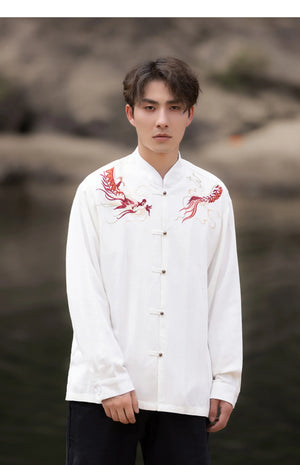 New Chinese Tang style Chinese style button top embroidered jacket Mao suit jacket - Yandan_Hanfu