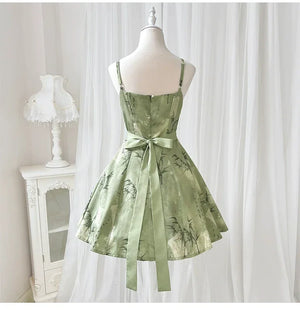 【Whisper of Bamboo】 Sweet Hanfu-Inspired Dress – Modern Chinese Style with Camisole Design - Yandan_Hanfu