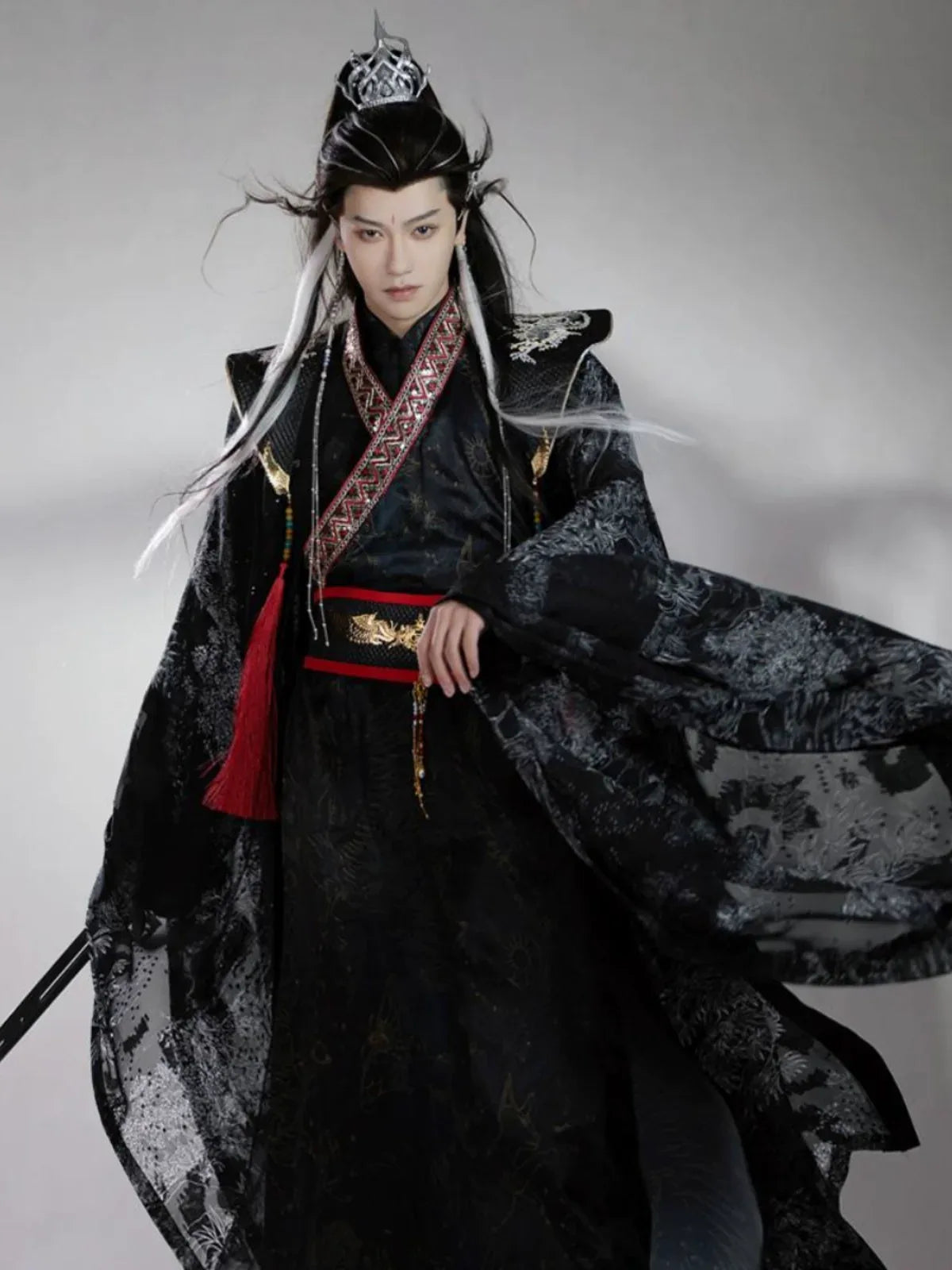 Dark Immortal Robe – Unisex Hanfu Outfit Inspired by Chinese Xianxia & Traditional Taoist Style - Yandan_Hanfu
