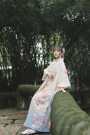 White Japanese kimono retro small sleeve modified kimono - Yandan_Hanfu
