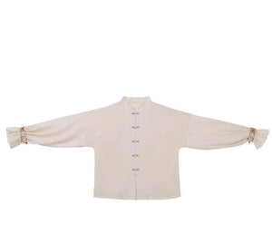 Maple Leaf Hanfu Women's New Chinese Style Daily Han Element Cloud Shoulder Top Three-pleated Skirt Set Spring - Yandan_Hanfu