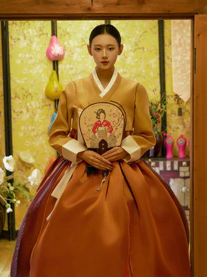 Family Matching Hanbok – Palace Style Brown Korean Ethnic Traditional Outfit - Yandan_Hanfu