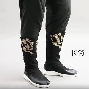 Men's shoes retro official boots auspicious cloud embroidery - Yandan_Hanfu