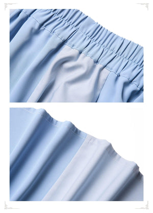 Sea Salt Sky Blue – Elegant Tang-Inspired Modern Hanfu with Long-Sleeve Top & Flowing Skirt - Yandan_Hanfu