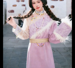 “Moonstone Pink” Tibetan-Inspired Dress for Scenic Travel Portraits - Yandan_Hanfu
