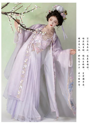 Purple Song Dynasty embroidered big-sleeved Chinese Hanfu - Yandan_Hanfu