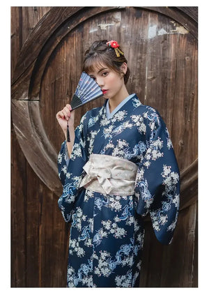 Blue Japanese Style Versatile Kimono Yukata Accessories, Gorgeous Brocade Belt Seal, Simple Kimono Belt Seal - Yandan_Hanfu