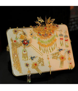 Bridal headgear New Chinese antique gorgeous butterfly flying tassel hairpin accessories - Yandan_Hanfu