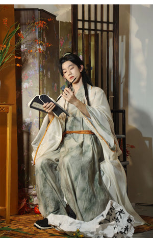 Fusang Elegance – Song Dynasty Inspired Hanfu with Embroidered Top & Flowing Pleated Skirt - Yandan_Hanfu