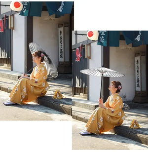Orange Girl Japanese Japanese Japanese Japanese Kimono Dress Women's Improved Kimono Yukata - Yandan_Hanfu